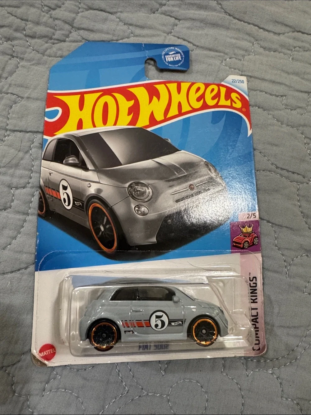 Hot Wheels Silver Fiat 500 Die-Cast Toy Car - Compact Kings